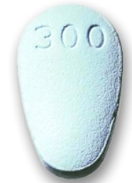 light blue oval tablet