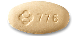 yellow, oval-shaped tablet, debossed with the corporate logo and 776 on one side and plain on the other side