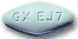 oval light blue tablet