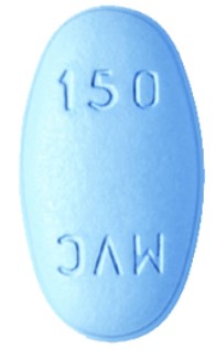 oval blue tablet