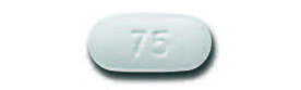 white oval tablet with 75 on one side and TMC on the other