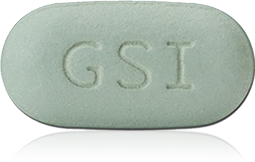 Green, capsule shaped, tablets debossed with "GSI" on one side and the number "1" surrounded by a square box on the other side.