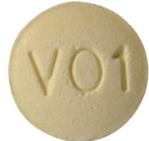 round yellow tablet