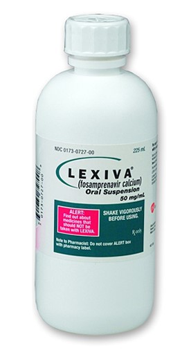 White to off-white grape-bubblegum-peppermint–flavored suspension, contains 50 mg of fosamprenavir as fosamprenavir calcium equivalent to approximately 43 mg of amprenavir in each 1 mL.