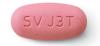 pink, oval, film-coated, biconvex tablet debossed with “SV J3T” on one side