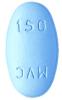 oval blue tablet