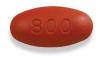 Dark red oval tablet with imprint of 800 on one side