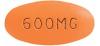 orange oval tablet with imprint of 600MG on one side and TMC on the other