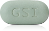 Green, capsule shaped, tablets debossed with "GSI" on one side and the number "1" surrounded by a square box on the other side.