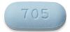 Blue, oval tablet with 705 on one side and GSI on the other