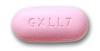 pink, film-coated, capsule-shaped, biconvex tablet, with “GX LL7” debossed on one face